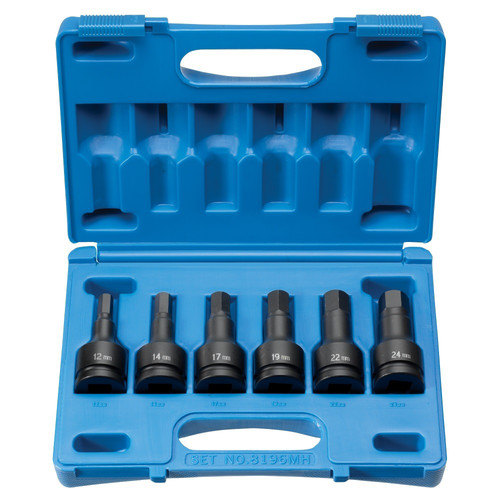 Sockets | Grey Pneumatic 8196MH 6-Piece 3/4 in. Drive Metric Hex Driver Impact Socket Set image number 0