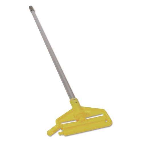 Mops | Rubbermaid Commercial FGH136000000 1 in. x 60 in. Invader Aluminum Side-Gate Wet-Mop Handle - Gray/Yellow image number 0