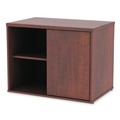 Office Filing Cabinets & Shelves | Alera ALELS593020MC Open Office Desk Series 29.5w x 19.13d x 22.78h Low Storage Cabinet Credenza - Medium Cherry image number 1