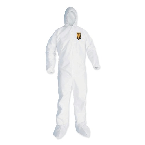 Bib Overalls | KleenGuard 38941 A35 Liquid and Particle Protection Coveralls - 2X-Large, White (25/Carton) image number 0