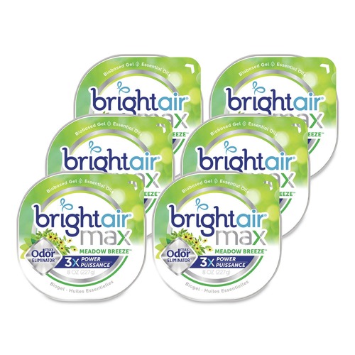 Odor Control | BRIGHT Air 900438 8 oz. Max Odor Eliminator Air Freshener - Meadow Breeze (6/Carton) image number 0