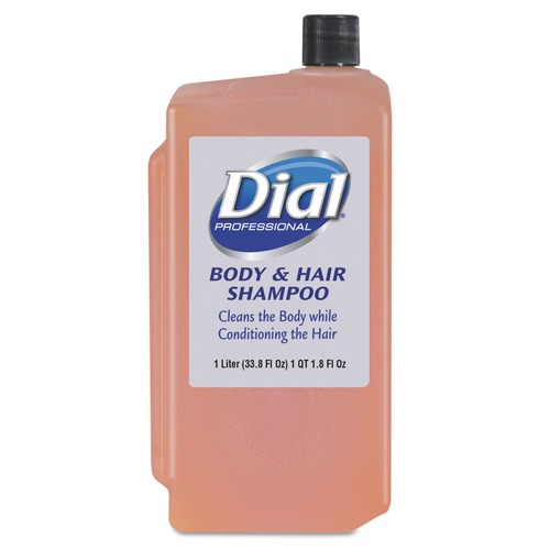Cleaning & Janitorial Supplies | Dial Professional 4029 1 Liter Hair and Body Wash Refill Bottle - Neutral Scent (8/Carton) image number 0