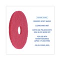 Cleaning & Janitorial Accessories | Boardwalk BWK4016RED 16 in. Buffing Floor Pads - Red (5/Carton) image number 4