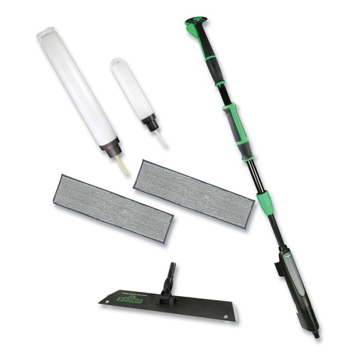 Mops | Unger UNGEFKT8 Excella 20 in. Microfiber Head Floor Cleaning Kit - Gray/Black/Green image number 0