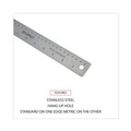 Rulers & Yardsticks | Universal UNV59023 12 in. Long Standard/Metric Stainless Steel Ruler with Cork Back and Hanging Hole image number 4