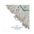Mops | Boardwalk BWK502WHNB Premium Standard Cotton/Rayon Fiber Mop Head - Medium, White (12/Carton) image number 6