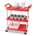 Office Jansan | Rubbermaid Commercial FG336200GRAY 4 Compartment 11.5 in. x 21.25 in. x 3.75 in. Plastic Cutlery Bin - Gray image number 4