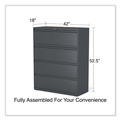  | Alera 25511 42 in. x 18.63 in. x 52.5 in. 4-Drawer Lateral File - Charcoal image number 8