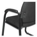 Labor Day Sale! Save $30 off $199! | Alera ALERL43C11 Genaro Series 25 in. x 24.80 in. x 33.66 in. Fabric Half-Back Sled Base Guest Chair - Black image number 3
