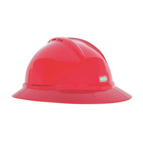 Hard Hats | MSA 10167915 V-Gard 500 4 Point Fas-Trac III Vented Hat - Red image number 0