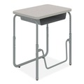 Office Furniture & Lighting | Safco 1222GR 27.75 in. x 19.75 in. x 22 in. to 30 in. AlphaBetter 2.0 Height-Adjustable Student Desk with Pendulum Bar and Book Box - Pebble Gray image number 0