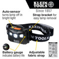 Headlamps | Klein Tools 56048 400 Lumens Rechargeable Headlamp with Fabric Strap image number 1