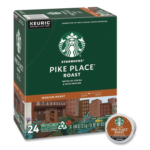 Food Service | Starbucks 12434812 Coffee K-Cups Pack - Pike Place (24/Box) image number 0