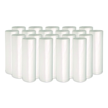 Boardwalk 16 Gallon 6 mic 24 in. x 33 in. Perforated Roll High-Density Can Liners - Natural (50 Bags/Roll, 20 Rolls/Carton)