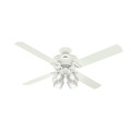 Ceiling Fans | Hunter 54178 Wi-Fi Enabled HomeKit Compatible 60 in. Brunswick Fresh White Ceiling Fan with Light and Integrated Control System-Handheld image number 0