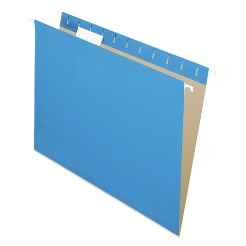 File Folders | Pendaflex 81603 1/5-Cut Tabs Letter Size Colored Hanging Folders - Blue (25/Box) image number 0