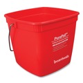 Pails | Boardwalk 5506-6S PuraPail 6 qt. Polypropylene Bucket - Red/White image number 0