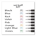 Office Jansan | uni-ball 33951 Medium 0.7 mm Blue Ink Signo 207 Gel Pen Retractable - Smoke/Black/Blue Barrel (1 Dozen) image number 3