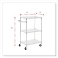Cleaning Carts | Alera ALESW322416SR 24 in. x 16 in. x 39 in. 450 lbs. Capacity 3-Shelf Wire Cart with Liners - Silver image number 5