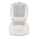 Food Service | Plastifar 12175 6 in. x 6 in. x 3 in. Foam Hinged Lid Containers - White (500/Carton) image number 4