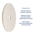 Dusters | Boardwalk BWK4017NAT 17 in. Diameter Natural Burnishing Floor Pads - White (5/Carton) image number 6