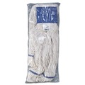 Mops | Boardwalk BWK504WH 5 in. Super Loop Cotton/Synthetic Fiber Wet Mop Head - X-Large, White (12/Carton) image number 1