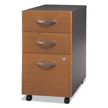 Bush 15.75 in. x 20.25 in. x 27.88 in. Series C 3-Drawers Box/Box/File Legal/Letter/A4/A5 Mobile Left/Right Pedestal File - Cherry/Gray