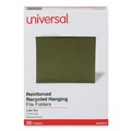 Office Jansan | Universal UNV24113 1/3-Cut Tabs Letter Size Deluxe Reinforced Recycled Hanging File Folders - Standard Green (25/Box) image number 0