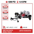 Simpson 95003 Trailer 4200 PSI 4.0 GPM Cold Water Mobile Washing System Powered HONDA image number 8