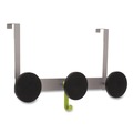  | Alba PMS3P 20 lb Capacity Over the Door 3-Peg Coat Hook - Black image number 1