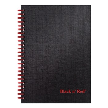 Black n' Red 8.25 in. x 5.88 in. 1-Subject Wide/Legal Rule Hardcover Twinwire Notebook - Black