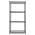  | Alera ALESW503618BL NSF Certified Industrial 36 in. x 18 in. x 72 in. 4-Shelf Wire Shelving Kit - Black image number 1
