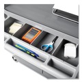 Utility Carts | Rubbermaid Commercial FG409400GRAY 40.63 in. x 20 in. x 37.81 in. 300 lbs. Capacity 3 Shelves Plastic Xtra Instrument Cart with Locking Storage Area - Gray image number 5