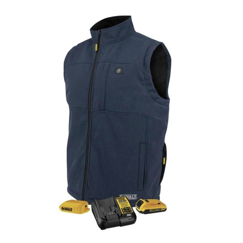 Heated Gear | Dewalt DCHV089D1-XL Men's Heated Soft Shell Vest with Sherpa Lining - Extra Large, Navy image number 0