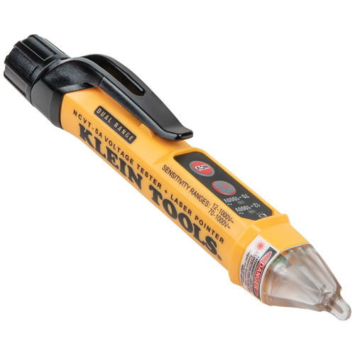 Klein Tools NCVT-5A Dual Range Cordlesss Non-Contact Voltage Tester Kit with Laser Pointer and 2 Batteries image number 0