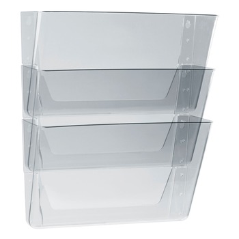 Storex 13 in. x 4 in. x 14 in. Wall File - Letter Size, Clear (3/Pack)
