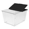 Boxes & Bins | Storex 00900U04C 16 Gallon 22.7 in. x 18.25 in. x 12.86 in. Storage Tote - Clear/black image number 0