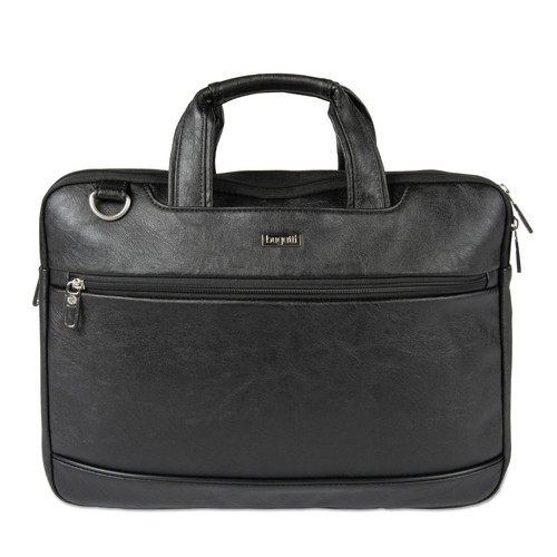  | STEBCO EXB527-BLACK 11 in. x 3 in. x 11.5 in. Synthetic Leather Harold Slim Briefcase - Black image number 0