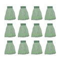 Mops | Boardwalk BWKMWTMGCT Microfiber Looped-End Wet Mop Head - Medium, Green (12/Carton) image number 0