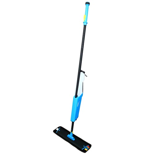 Mops | Impact T0022-01 Mopster 2.0 16.25 in. x 3.25 in. Blue Microfiber Head 57 in. Black Aluminum Handle Microfiber Bucketless Mop image number 0