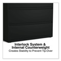  | Alera 25505 42 in. x 18.63 in. x 40.25 in. 3 Legal/Letter/A4/A5 Size Lateral File Drawers - Black image number 7
