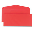 Office Jansan | Quality Park QUA11134 4.13 in. x 9.5 in. #10, Commercial Flap, Gummed Closure, Colored Envelope - Red (25/Pack) image number 2