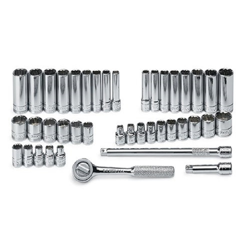 Socket Sets | SK Hand Tool 91844-12 41-Piece 12-Point 1/4 in. Drive SAE/Metric Socket Set image number 0