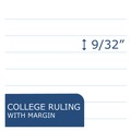 Office Jansan | Roaring Spring 74500 WIDE Landscape 11 in. x 9.5 in. Sheets Medium/College Rule Unpunched Format Writing Pad with Standard Back - White image number 2