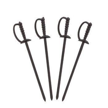 AmerCareRoyal 6 in. Plastic Sword Picks - Black (10000/Carton)