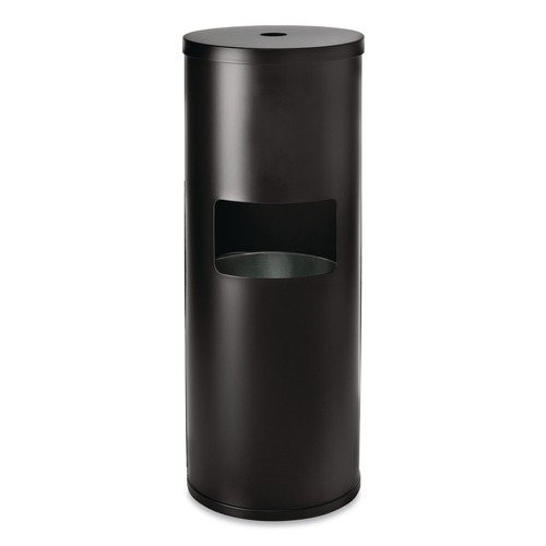 Paper & Dispensers | Gritt Commercial GRI509BLK 13.1 in. x 13.1 in. x 36 in. Floor Stand Wet Wipe Dispenser Station with 7 Gallon Built-In Trash Can - Black image number 0