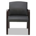  | Alera ALERL4319E Reception Lounge WL Series 24.21 in. x 24.8 in. x 32.67 in. Guest Chair - Black Seat/Back, Espresso Base image number 1