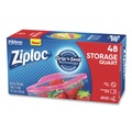 Food Service | Ziploc 351317BX 9.63 in. x 8.5 in. Quart Triple System Seal Double Zipper Storage Bags - Clear (48/Box) image number 3