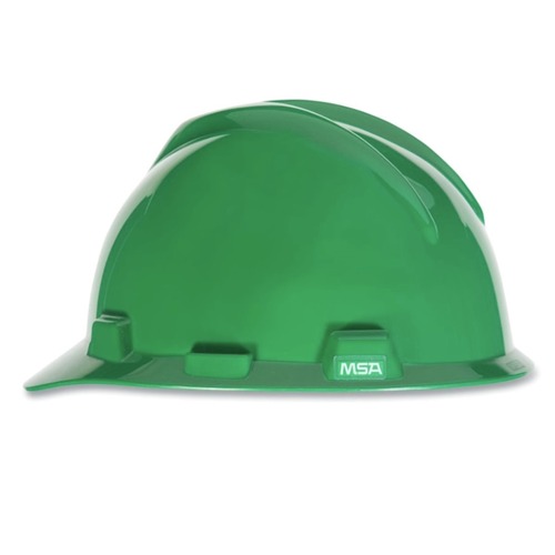 Hard Hats | MSA 475362 V-Gard Slotted Cap with Fas-Trac III Suspension - Green image number 0