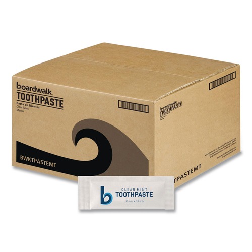 Cleaning & Janitorial Supplies | Boardwalk TPASTEMT 0.15 oz Toothpaste - Peppermint (1000/Carton) image number 0